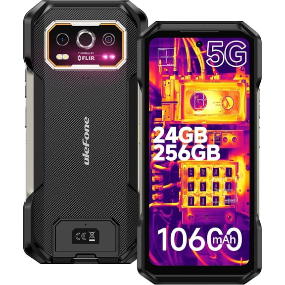 Ulefone Armor 27T Pro Plus, 5G Rugged Phone, Thermal Imaging 64MP 50MP Camera, 24GB 256GB