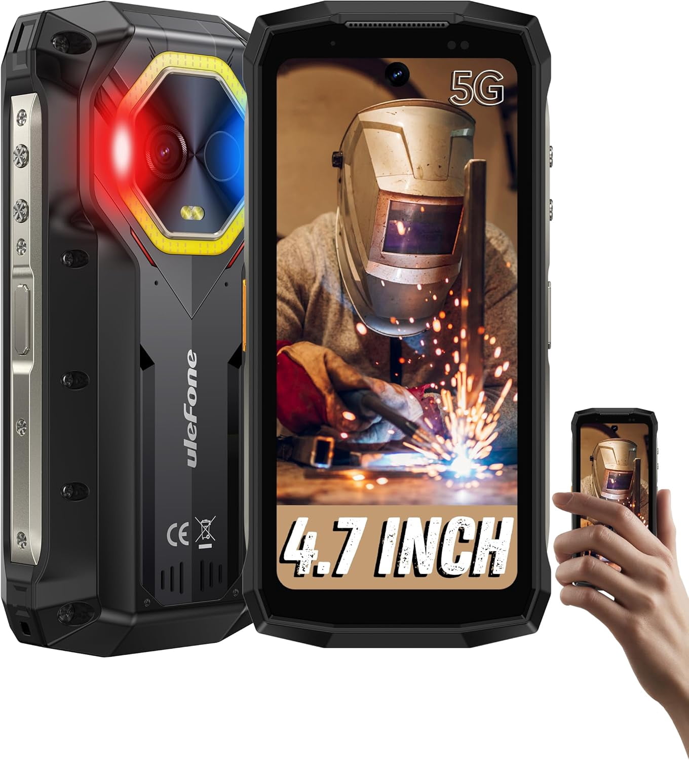 Ulefone Armor Mini 20 Pro 5G Rugged Phone, 16GB 256GB MTK Dimensity 6300, 6200mAh(33W)