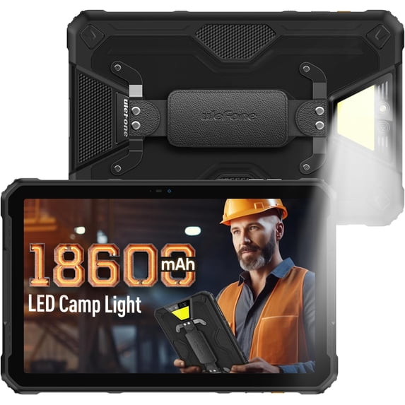 Ulefone Armor Pad 2 Rugged Tablet 4G, 18600mAh, 11-inch 2K Display,16GB 256GB Android 13-Black