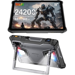 Ulefone Armor Pad 5 Ultra 5G Rugged Tablet with 200 Lumens Projector, 32GB 512GB/2TB Expansion Android 15, 24200mAh(120W)