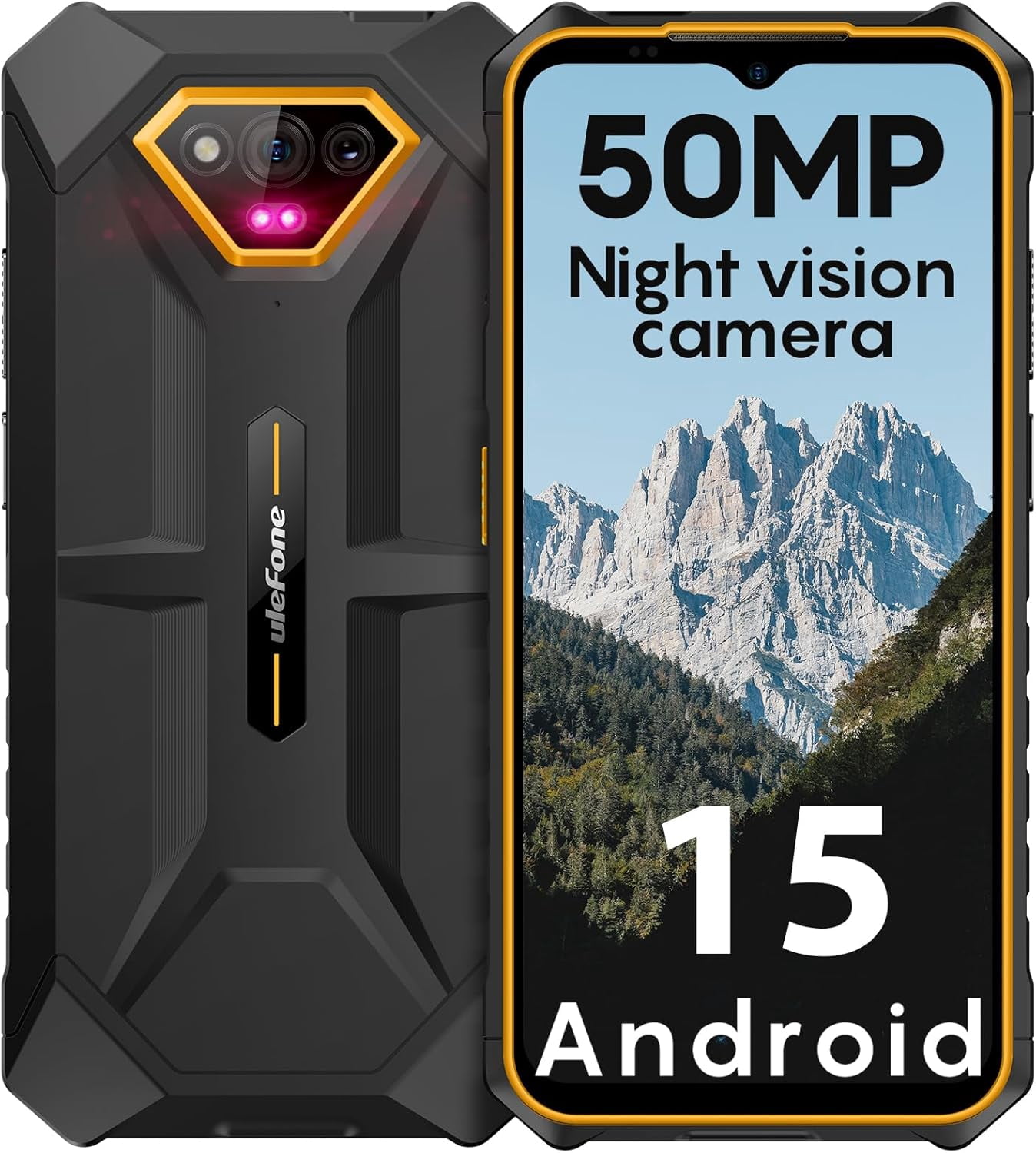 Ulefone Armor X13 Rugged Phone, 12 64GB, 50MP Rear Camera, 24MP Night Vision Camera, Android 15 OS Rugged Smartphone