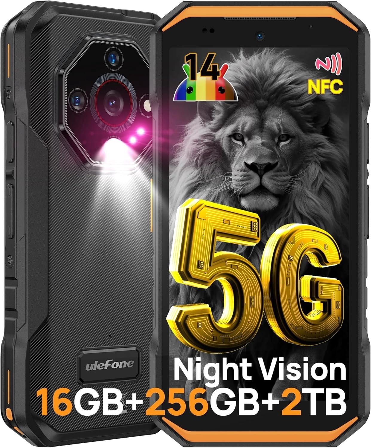 Ulefone Armor X32 Pro 5G Rugged Phone, MTK Dimensity 6300, 16+256GB