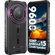 Ulefone RugKing 16GB + 128GB Android 15 4G Rugged Smartphone, 9600mAh Battery, 5.99-inch Durable Phone - Black
