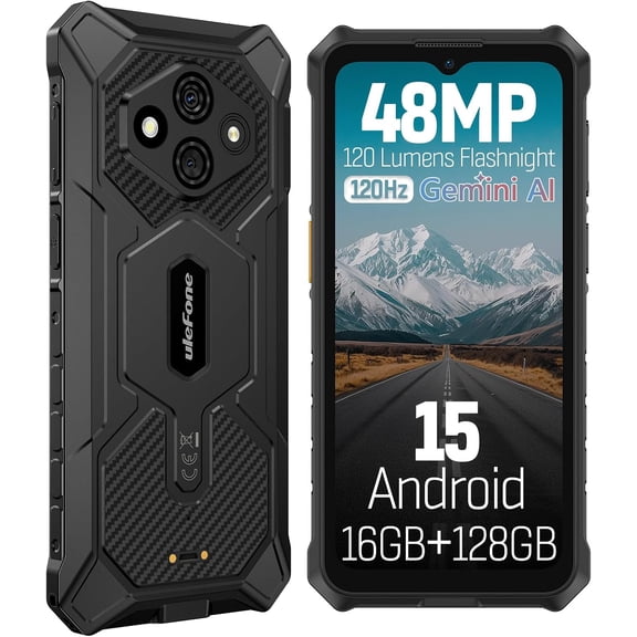 Ulefone RugKing 3 Pro Rugged Phone Unlock, 16GB 128GB, Android 15, 6.56-inch, 5700mA, Green/Black/Orange