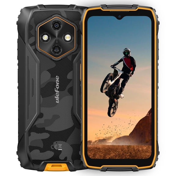 Ulefone RugKing 4 Pro AI Rugged Phone Up to 8GB 128GB Android 15 6.56 inch,10200mAh Smartphone,Orange/Black