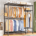 thumbnail image 1 of Ulif F7 Garment Rack, Heavy Duty Clothes Rack, Clothing Racks for Hanging Clothes, 6-Tiers Freestanding Portable Closet Storage Rack 58'' W × 14.6'' D × 76.6'' H, Max Load 800 Lbs,Black, 1 of 8