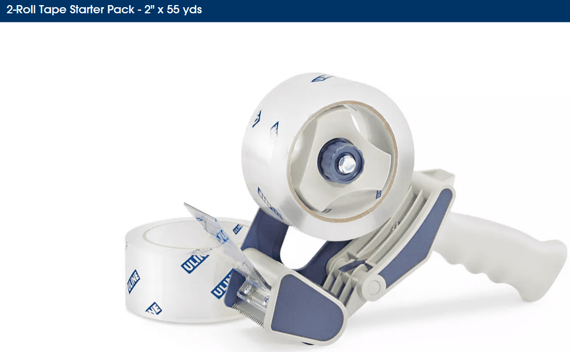 Uline 2Inch Tape Combo, HandHeld Industrial Side Loading Tape