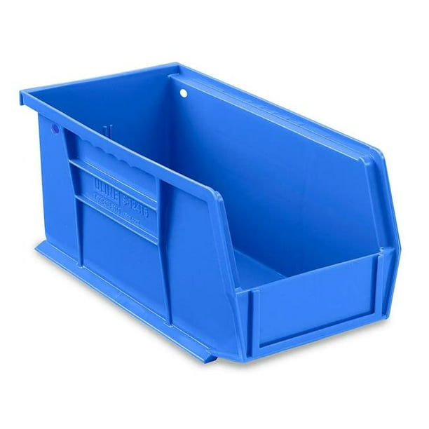 Uline 927909EA 5 x 5.5 x 11 in. Blue Plastic Stackable Storage Bin