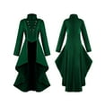 thumbnail image 1 of Ulitacool 17-18 Years Girls Summer Dress Big Gothic Tuxedo Long Trench Halloween Long Top Dress Soft Outwear Green, 1 of 3