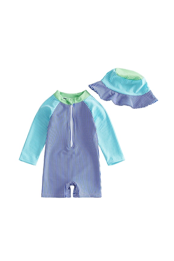 18-24 Months Toddler Boys Swimsuit Swimwear Long Sleeve Rash Guard With Matching Swim Trunks And Detachable Hood Sun Swim For Kids Retro Bathing Suits Blue