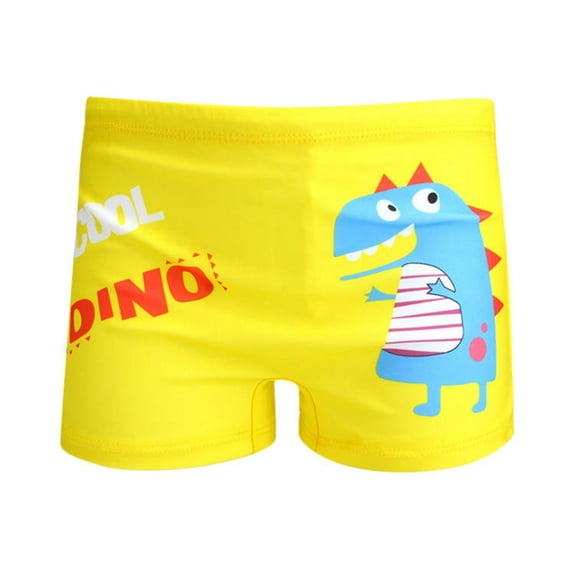Ulitacool 4-5 Years Boys Swim Set Kids' Swimsuit Cute Cartoon Swim Trunks Spa Shorts For Babies Soft Boy Rash Guard Yellow