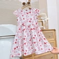 thumbnail image 1 of Ulitacool 4-5 Years Flower Girl Dresses Children'S Floral Knee Length Flying Sleeve Dress Dress Suitable For 3 10 Years Old Trend Outfits White, 1 of 3
