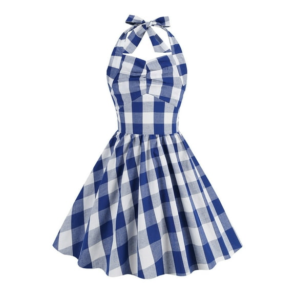 Ulitacool 9-10 Years Girls Summer Dress Kids Children Sleeveless Plaid Dress Pink Party Dress Fashion Girl Clothes Blue