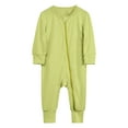 thumbnail image 1 of Ulitacool Baby Boys Onesies Rompers Footless Pajamas Zipper Long Sleeve Sleeper Jumpsuit Comfortable One-Piece Suit 3-6 Months Green, 1 of 4