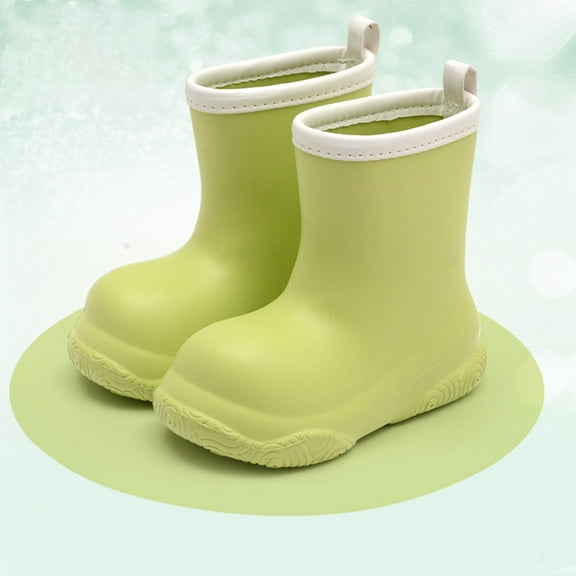 Ulitacool Boots For Girls Rain Boots For School And Outdoor Activities Durable Shoes For Kids Rain Shoes Comfy Soft Feetwear 3.5-4 Years Green