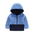 thumbnail image 1 of Ulitacool Boy Coats Long Sleeve Boys Cozy Hooded Jacket For Autumn And Winter Warm Thickened Elastic Polar Outerwear Soft Wear Blue 18-24 Months, 1 of 3