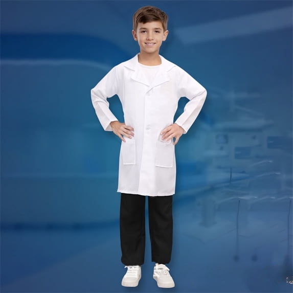 Ulitacool Boy Tops Halloween Round Neck Short Sleeve Solid Color Coat 3-4 Years White