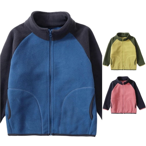 Ulitacool Boy Winter Coast Winter Warm Thickened Soft Outerwear Color Match Windproof Coats Big Boys Trend Tops Blue