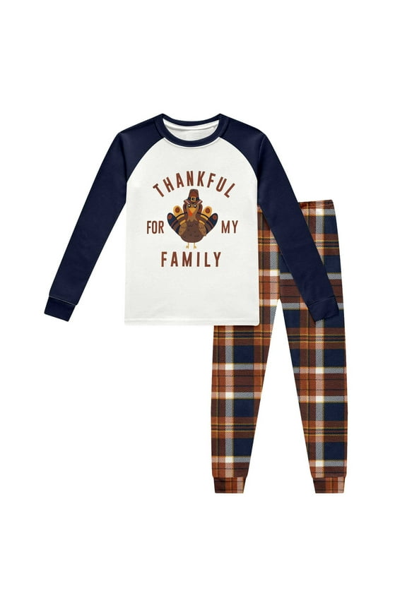 Boys Fall Outfits Long Sleeve Sleepwear Pajama Set For Kids Stylish Nightwear Fall Winter Tops Pants Round Neck Jammies Fashion Basic Playsuit Navy 7-8 Years