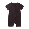 thumbnail image 1 of Ulitacool Boys Onesie Rompers Pajamas Zipper Short Sleeve Sleeper Jumpsuit Relax Fit Clothes 6-9 Months Brown, 1 of 2