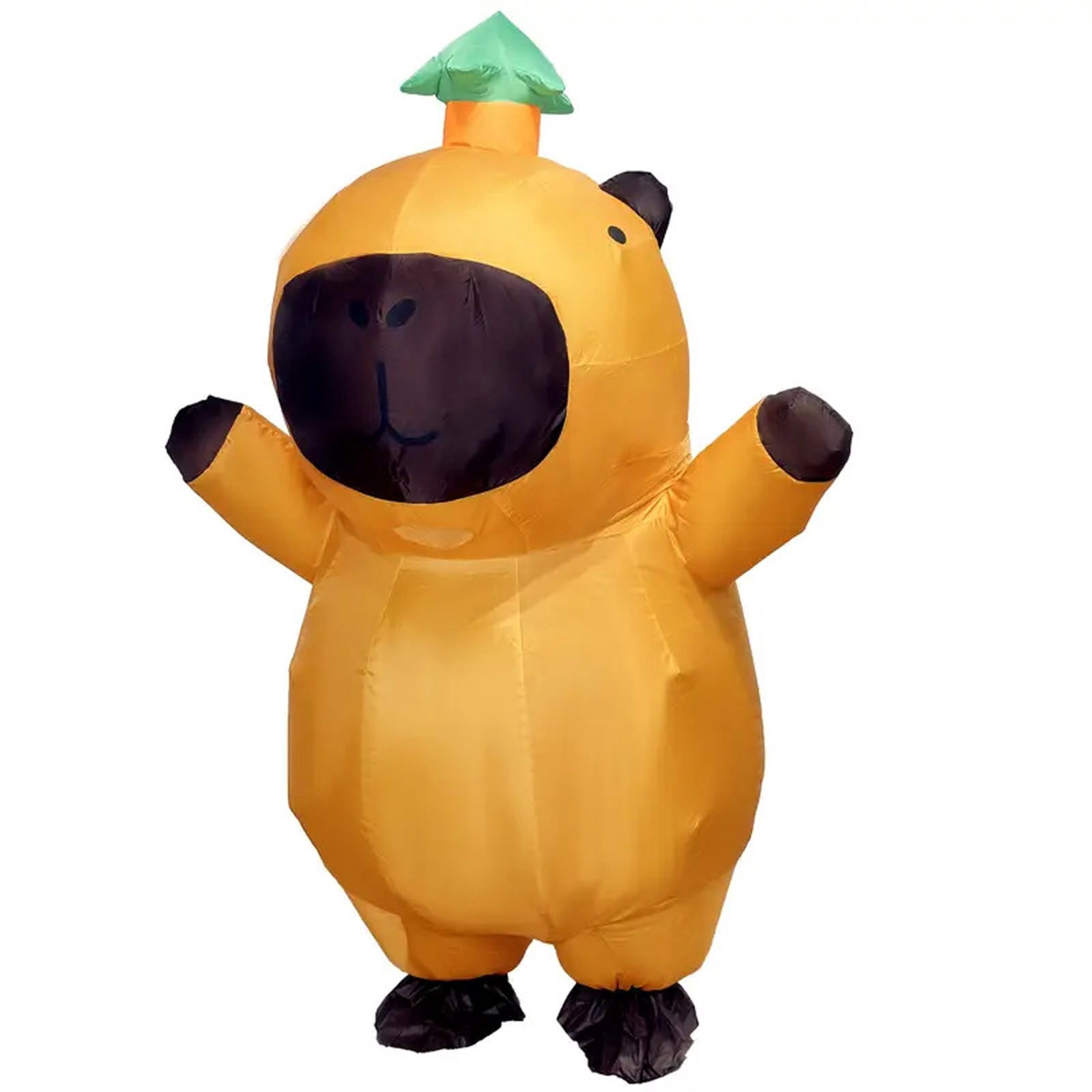 Ulitacool Boys Onesie Long Sleeve Halloween Romper Hallowmas Jumpsuit Capybara Inflatable For Kids Summer Performance Outfit Carnival Party Play Soft Boy Clothing 8-15 Years Orange