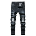 thumbnail image 1 of Ulitacool Boys Pants 6-7 Years Skinny Fit Ripped Distressed Kids Denim Jeans Pants Classic Daily Wear Black, 1 of 8