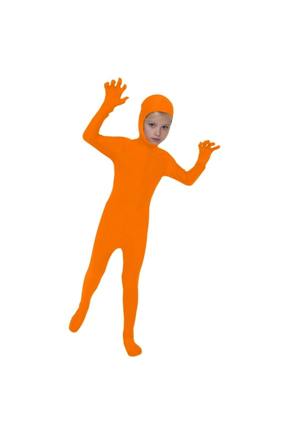 Boys Spring Onesie Long Sleeve Round Neck Full Spandex Romper For Boys Performance Bodysuit With Stage Show Jumpsuit For Kids Outfit Classic Clothes Orange 3-4 Years