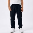 thumbnail image 1 of Ulitacool Boys Summer Pants Linen Pants For Straight Leg Trousers Kids Long Pants With Elastic Waist For Daily Play And Outdoor Activities Comfortable Wear Navy 6-7 Years, 1 of 5