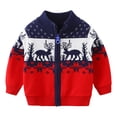 thumbnail image 1 of Ulitacool Boys Sweater Toddler Winter Long Sleeve Cartoon Knit Sweater Warm Sweater For Children Crewneck Tops Adorable Outfits Navy 4-5 Years, 1 of 3