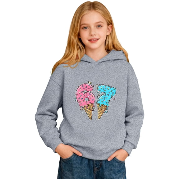 Ulitacool Boys Sweatshirts Long Sleeve Cartoon Graphic Hooded Sweatshirt Kids Pullover Jacket With Front Pocket For Children Youth Crewneck Shirt Blouse Leisure Wear Grey 13-14 Years