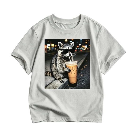 Ulitacool Boys Tops Round Neck T Shirts Short Sleeve Graphic Prints Tee Toddler Basic Clothing Light Gray
