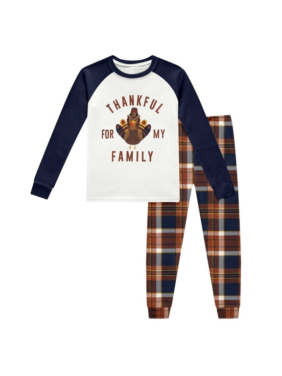 Boys Winter Outfits Long Sleeve Sleepwear Pajama Set For Kids Stylish Nightwear Fall Winter Tops Pants Round Neck Jammies Cute Simple Boys Clothes Navy 2-3 Years
