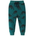 thumbnail image 1 of Ulitacool Boys Winter Pants Sweatpants Drawstring Pants Animal Print Elastic Waist Dinosaur Car Pants Fall Casual Slacks Trousers Leisure Pant Green Size 18-24 Months, 1 of 2