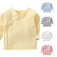 Ulitacool Child Boys Tops Long Sleeve Crewneck Solid Color T Shirts ...