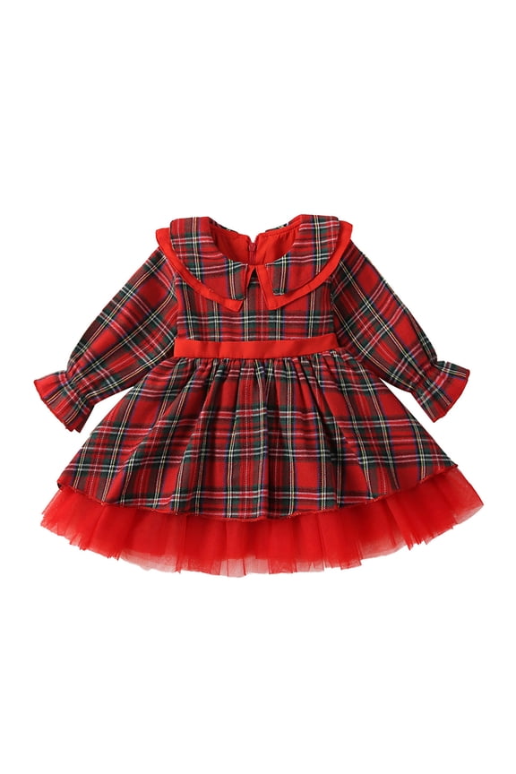 Christmas Girls Dress Long Sleeve Dresses Bowknot Hollow Out Dress Crewneck Flower Dress Fall Winter Sweet Clothes Green 9-12 Months