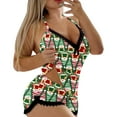 thumbnail image 1 of Ulitacool Christmas Pajamas Womens Sleeveless V Neck New Year Sleepwear Tank Top Pants Jammies Cartoon Prints Xmas Nightwear Autummn Winter Retro Homewear M Green, 1 of 5