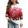 thumbnail image 1 of Ulitacool Christmas Sweatshirt Girl'S Long Sleeve Boys And Girls Pullover Sweaterfall Winter Crewneck Newyears Shirts Xmas Blouse Trend Festival Shirt Red 11-12 Years, 1 of 4