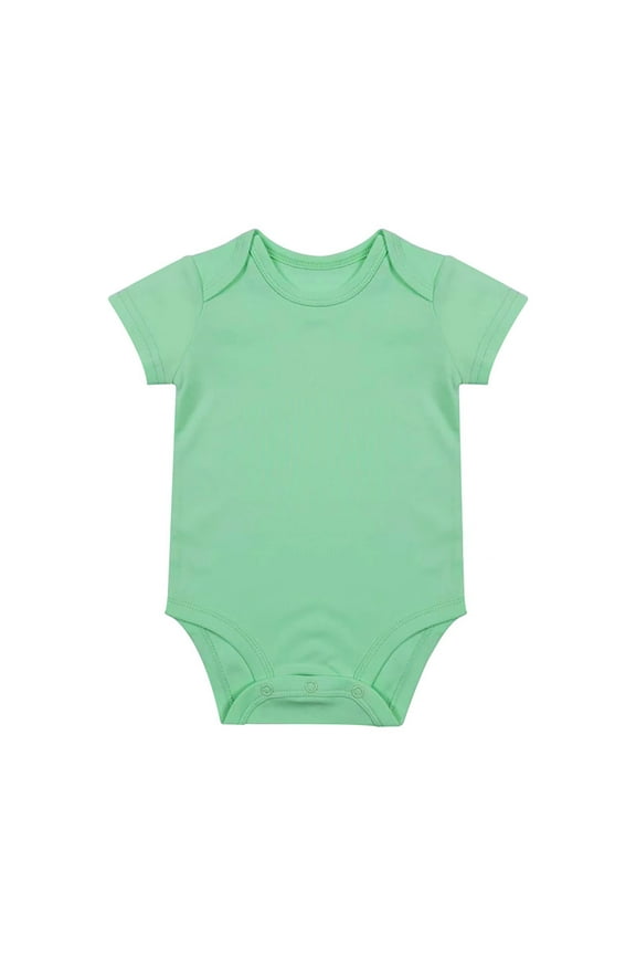 Cute Onesies For Girls Crewneck Short Sleeve Unisex Baby Solid Baby Bodysuit Romper Blank For Boys Girls Light Green 18-24 Months