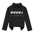 thumbnail image 1 of Ulitacool Cute Tops For Girlss Round Neck Tops Long Sleeve Kidss High Collar And Velvet For Warmth Soft Tee Unisex Classic Wear B 8-9 Years, 1 of 3
