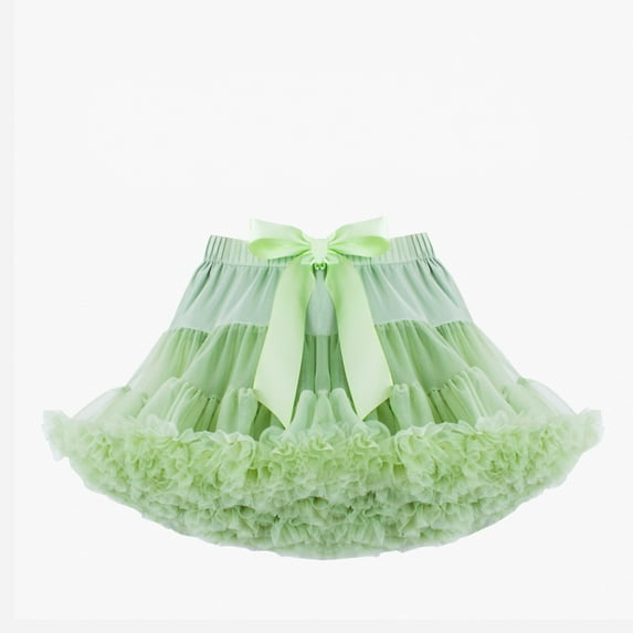 Ulitacool Dress For Girls0-2 Years Baby Soft Fluffy Tutu Skirt Mesh Tutu Bowknot Princess Skirt Pretty Girl Clothing Green