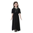 thumbnail image 1 of Ulitacool Dresses For Girl'S Crewneck Long Sleeve Maxi Dress For Teen Solid Color Shirt Dresses Cute Clorhing Black 4-5 Years, 1 of 7