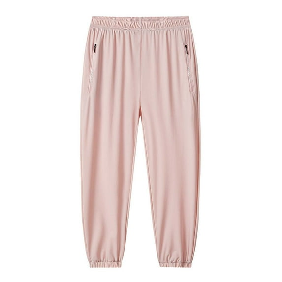 Ulitacool Girl Pants High Waist Slacks Solid Color Zipper Sports Trousers Quick Dry Sweatpants Lovely Trousers Red 15-16 Years