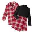 thumbnail image 1 of Ulitacool Girl'S Outfits Long Sleeve Winter Outfits 3 Piece Red Top Skirt For Big Kids And Tweens Holiday Party Dress Adorable Wear Red 9-10 Years, 1 of 8
