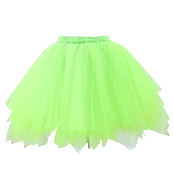 Ulitacool Girl'S Skirts Kids Rainbow Tutu Skirt Layered Skirt Colorful Party Tutu Dress Adorable Daily Wear Green