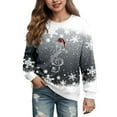 thumbnail image 1 of Ulitacool Girl'S Sweatshirt Christmas Long Sleeve Boys And Girls Pullover Sweaterfall Winter Crewneck Tops Newyears Shirts Xmas Blouse Classic Relax Fit Shirt Grey 4-5 Years, 1 of 4