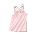 thumbnail image 1 of Ulitacool Girl T Shirts Round Neck Dance Tank Top Racerback Crop Solid Color Sleeveless Sports Dance Shirt Ballet Gymnastics Dancewear Blouse Basic Kid Spring Wear Pk2 8-9 Years, 1 of 3