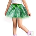 thumbnail image 1 of Ulitacool Girl Winter Dress Knee Length Tutu Skirts Dance Party Sequin Skirt Ballet Skirts Comfortable Playsuit Green 7-11 Years, 1 of 5
