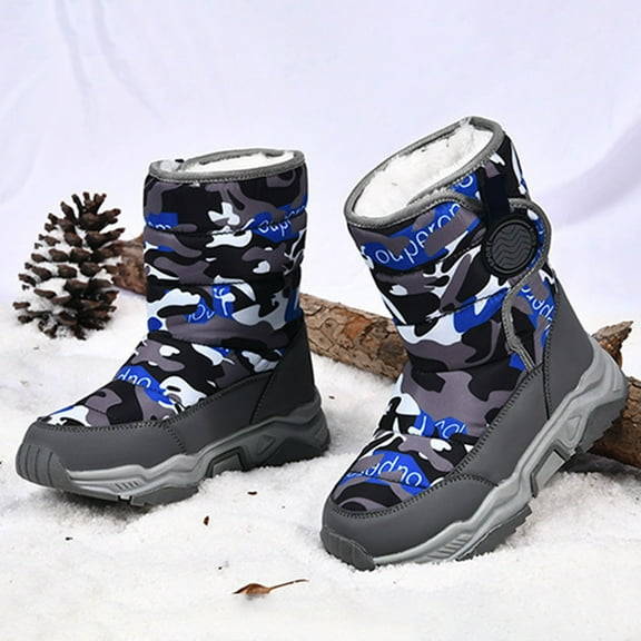 Ulitacool Girls Boots Autumn Children Girls Sports Shoes Flat Thick Bottom Non Easy To Wear Pu Upper Boots Classic Basic Shoes 11-12 Years Grey