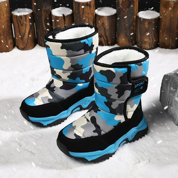 Ulitacool Girls Boots Children Shoes Boots Girls Boys Outdoor Boots Warm Boots Boots Lightweight Basic Shoes 25 Sky Blue