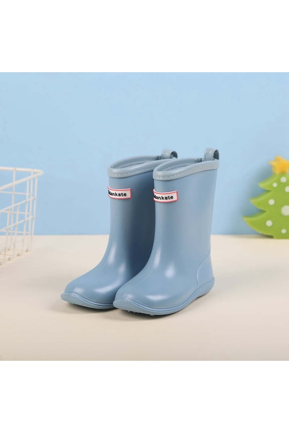 Girls Boots Spring Summer And Autumn Children'S Short Boots With Mid Calf Length And Elegant Featuring Smooth Curved Suitable For Rain . Cute Basic Shoes 34 Light Blue